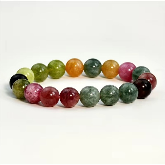 Gorgeous mixed tourmaline gemstone bracelet - Picture 2 of 4